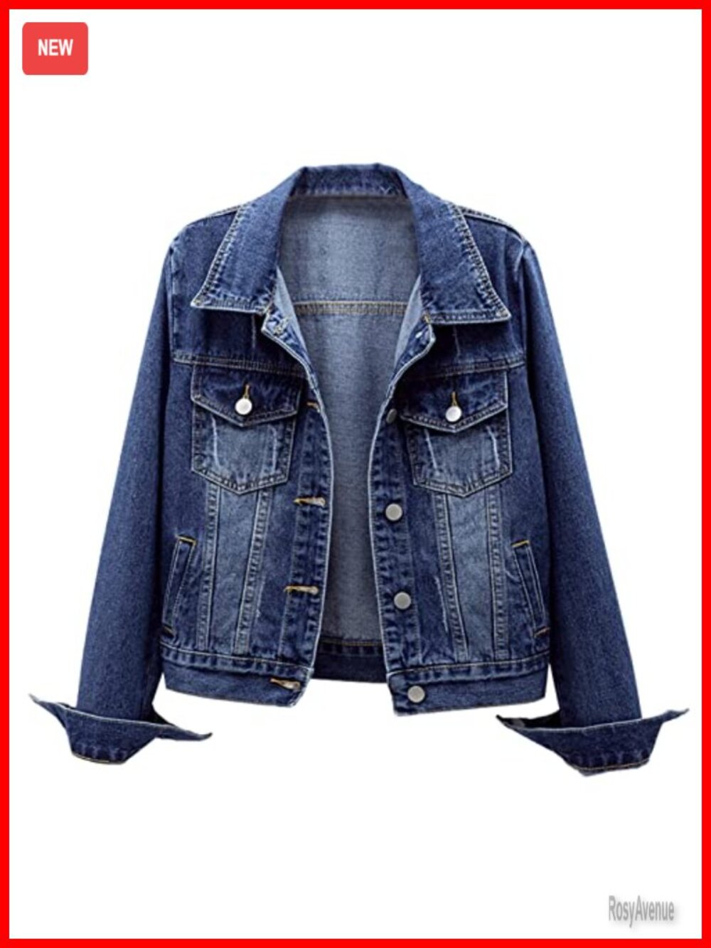 Women's Long Sleeve Distressed Denim Jacket